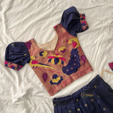 Royal Blue Indian Traditional Girls Lehenga Set-Peacock-VS3763